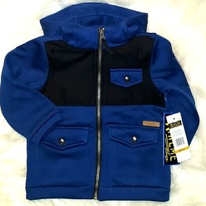 ☆NWT☆ iXtreme Toddler Boys Winter Fleece Royal Blue/Blk Hooded Coat☆NICE☆2T